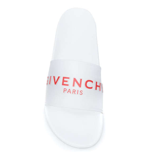 Givenchy Paris White Red PVC Clear Logo Slide On Pool Sandal Flip Flop Flat 39 - Picture 7 of 12